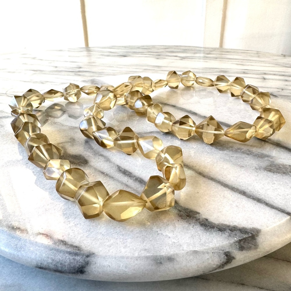 Club Monaco pale gold cut acrylic necklace